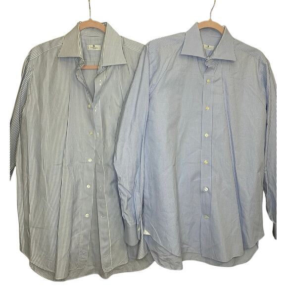 Tincati Milano Other - Tincati Milano Button‎ Down Long Sleeve Shirt Size 16 1/2 42 Blue Bundle casual